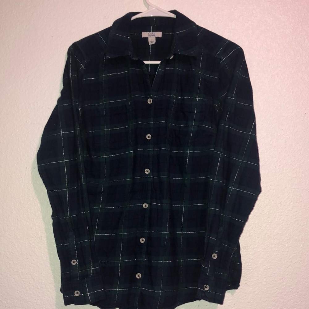 Blue, green and silver flannel